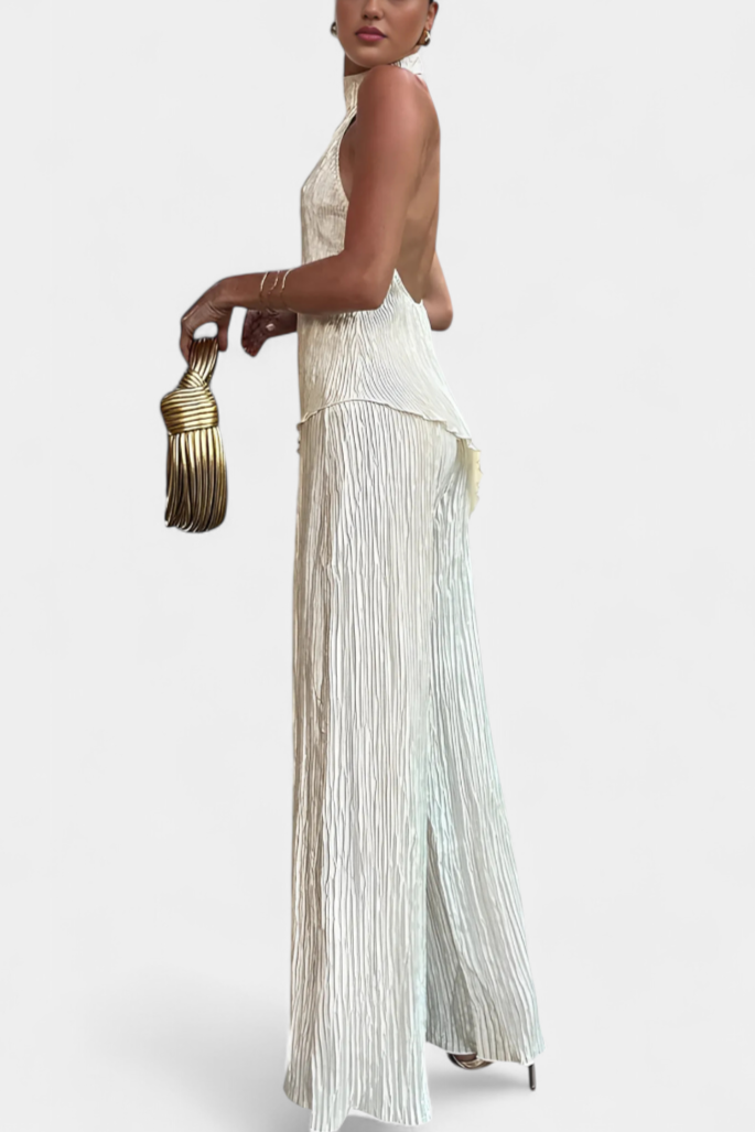 Celeste Pleated Halter Co-Ord Set