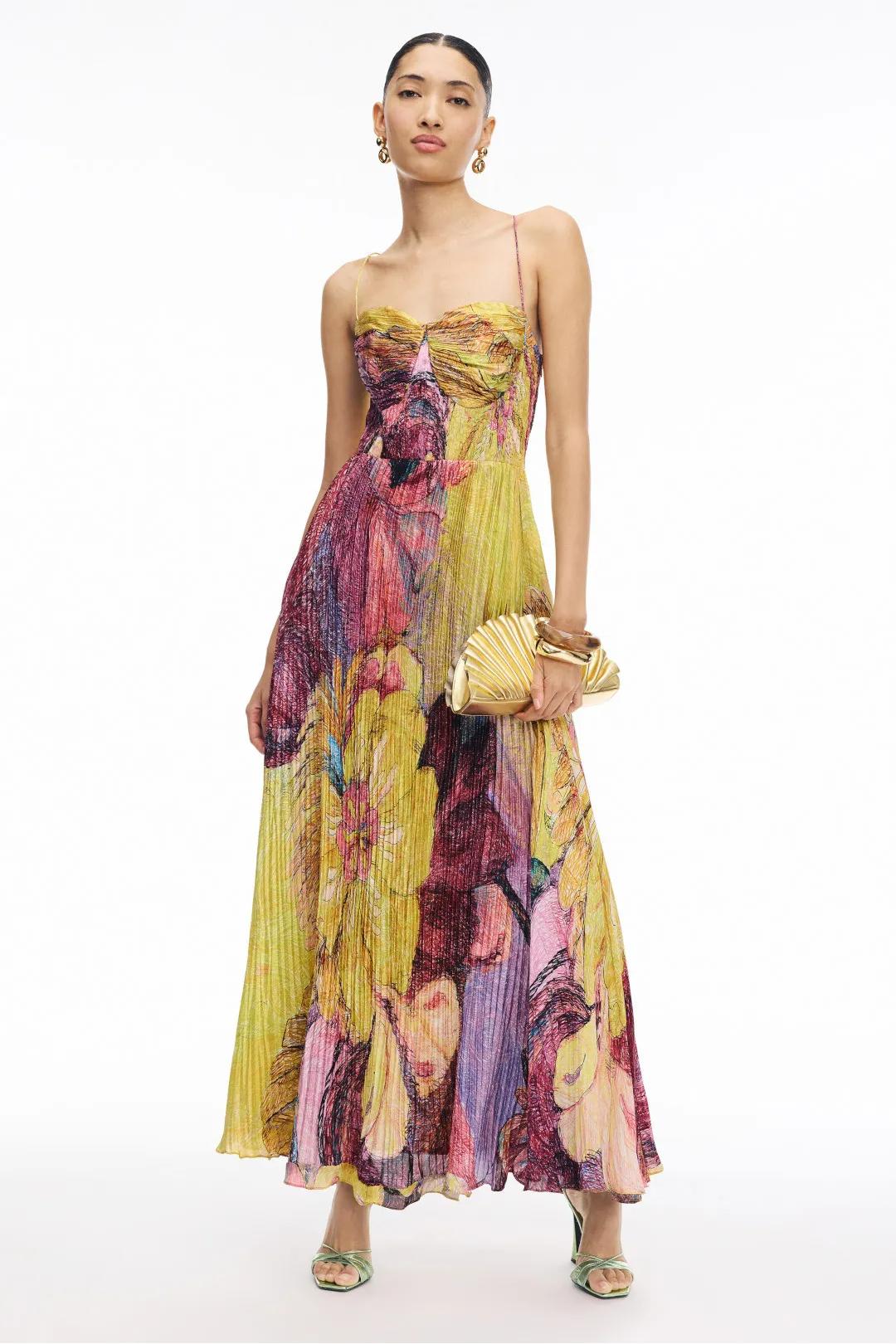 Aurora Bloom – Multicolour Ikat Maxi Dress
