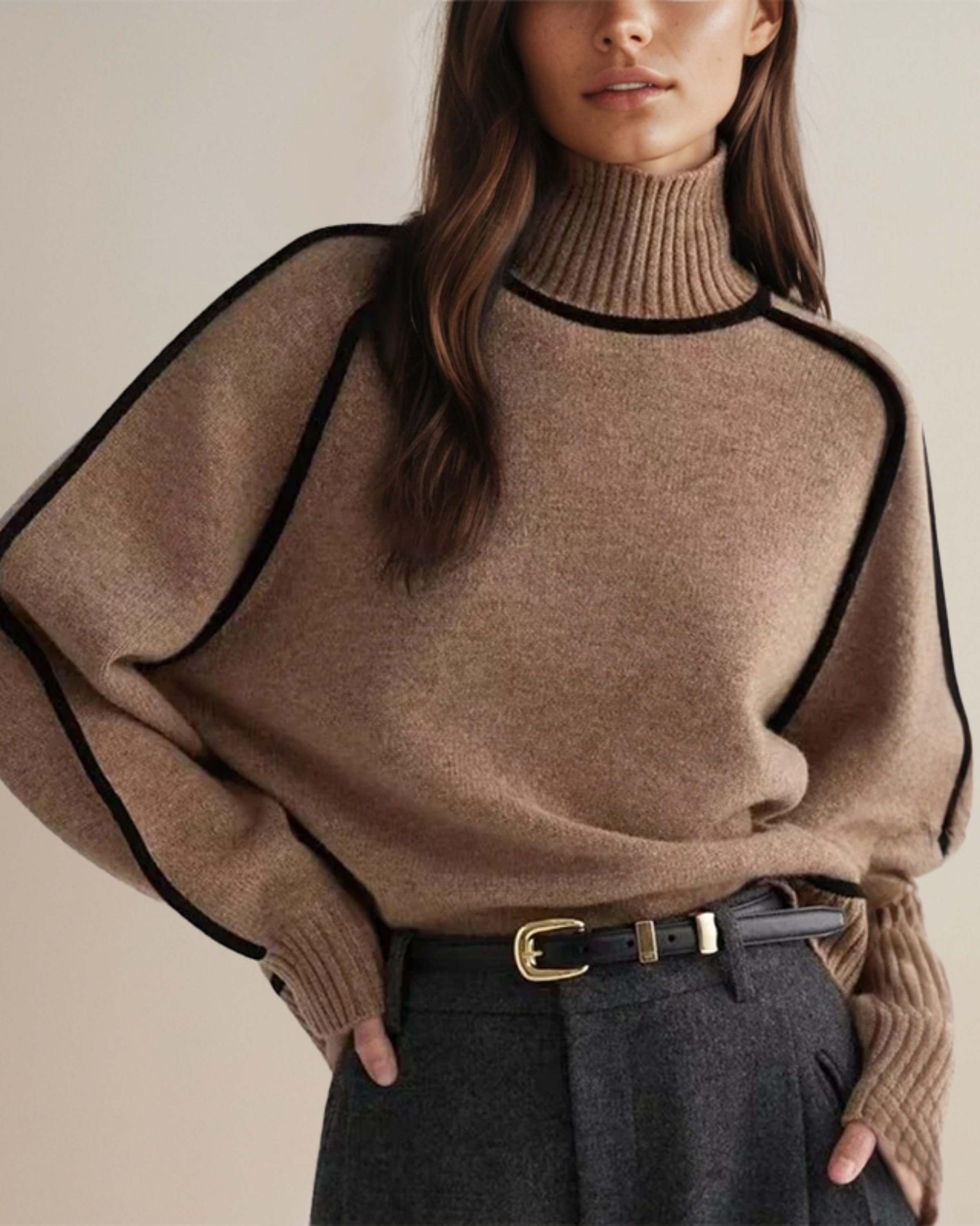 Virella | Contour Trim Turtleneck Jumper