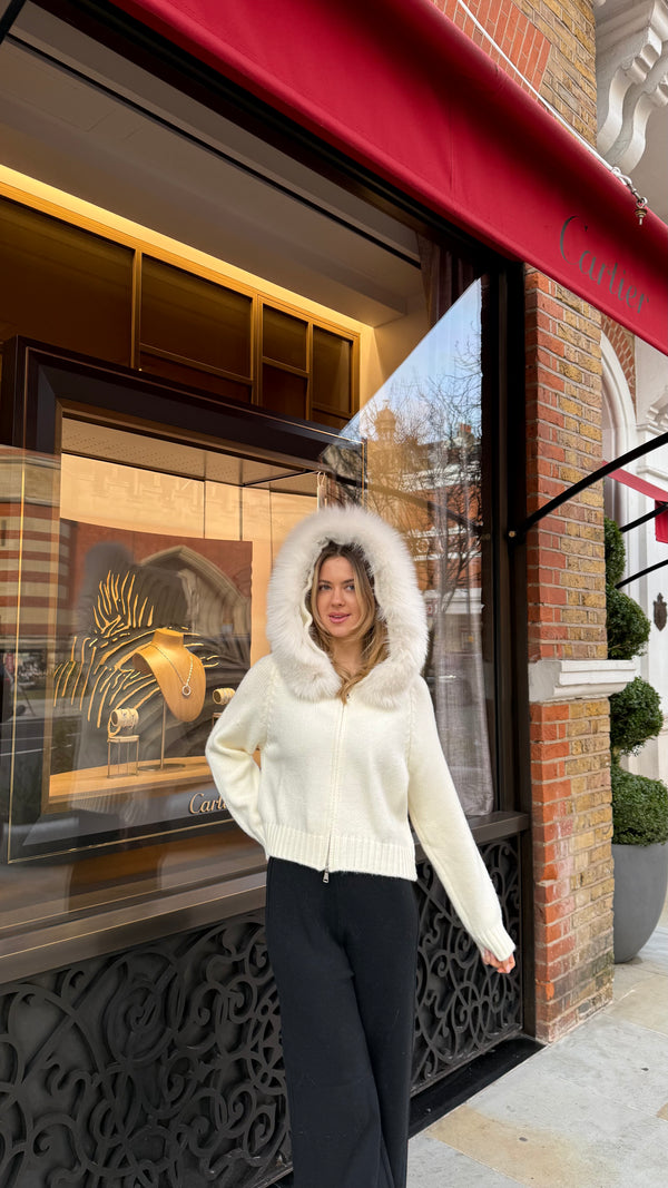 Orivienne | Chic Faux Fur Knit Cardigan