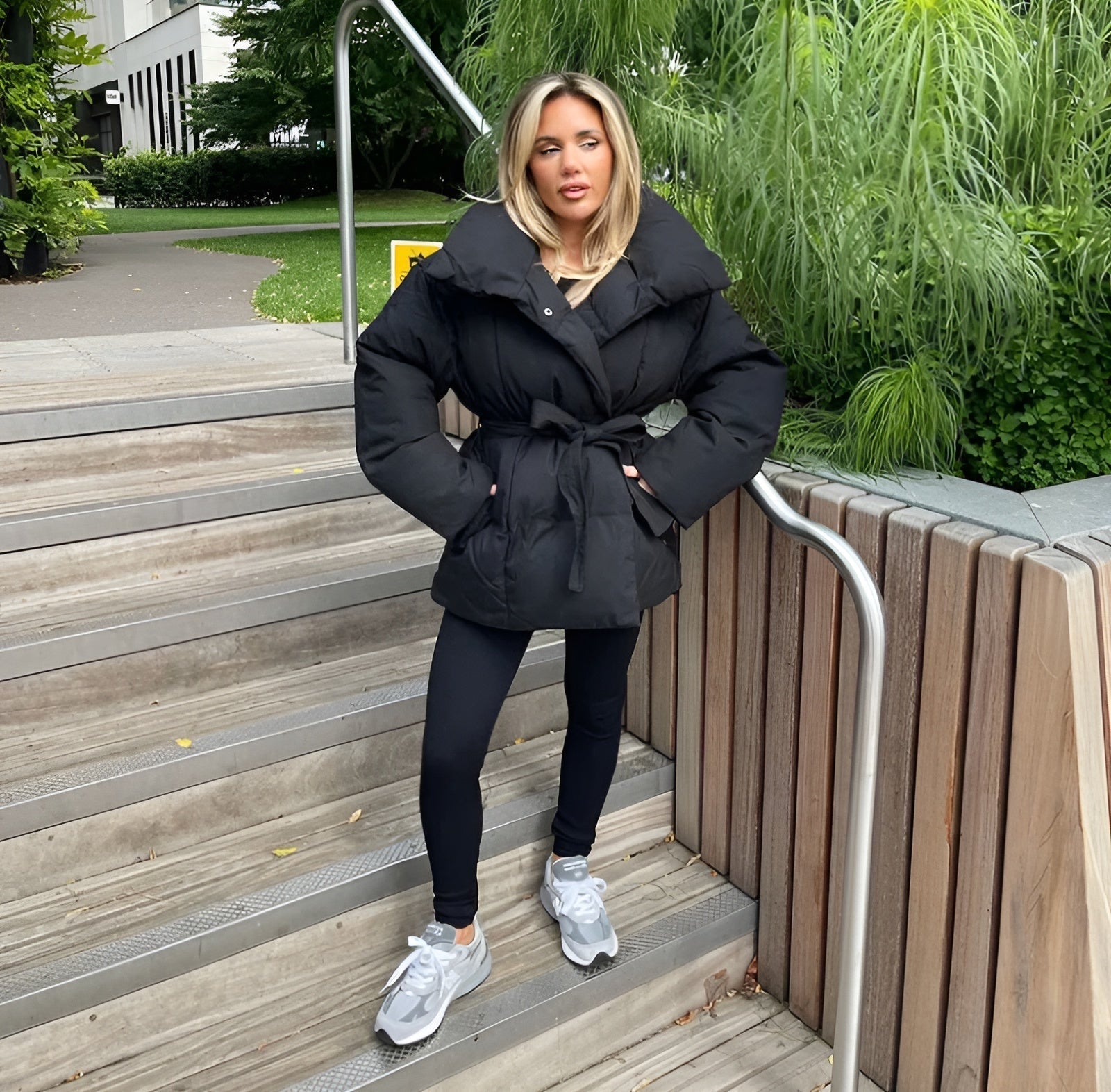 Montelle | Belted Zipper Puffer Jacket