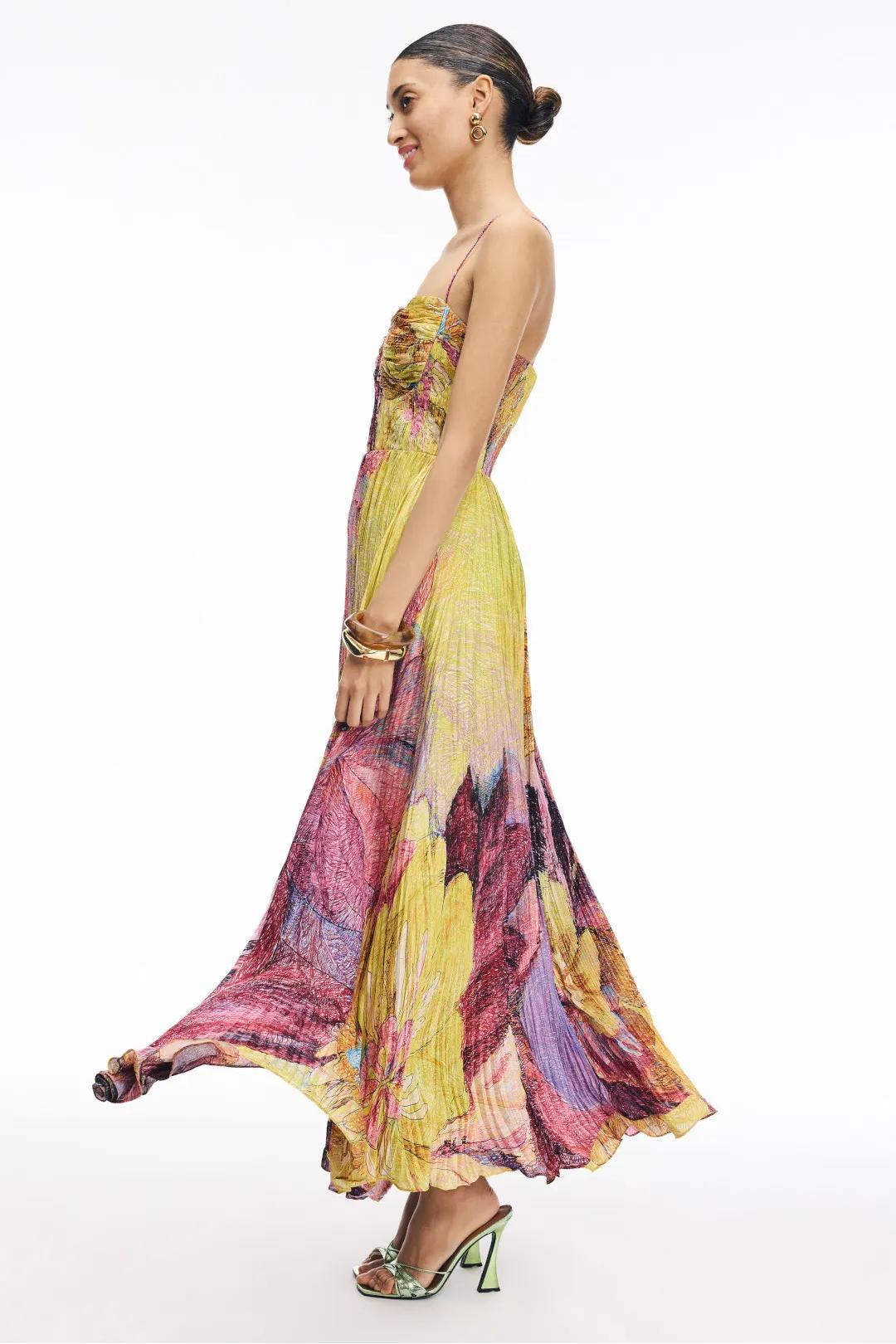 Aurora Bloom – Multicolour Ikat Maxi Dress
