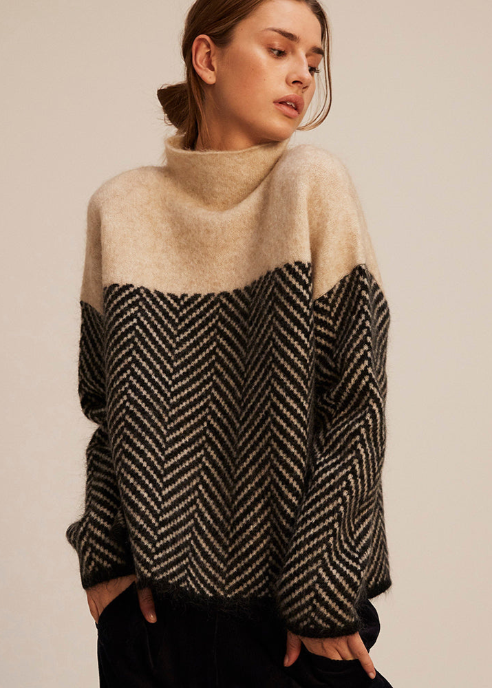 Amelisse | Chevron Turtleneck Knit Jumper