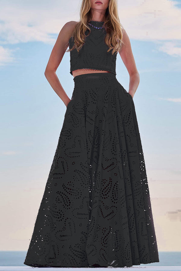 Eliana Two-Piece Set – Summer Look with Maxi Skirt & Embroidery