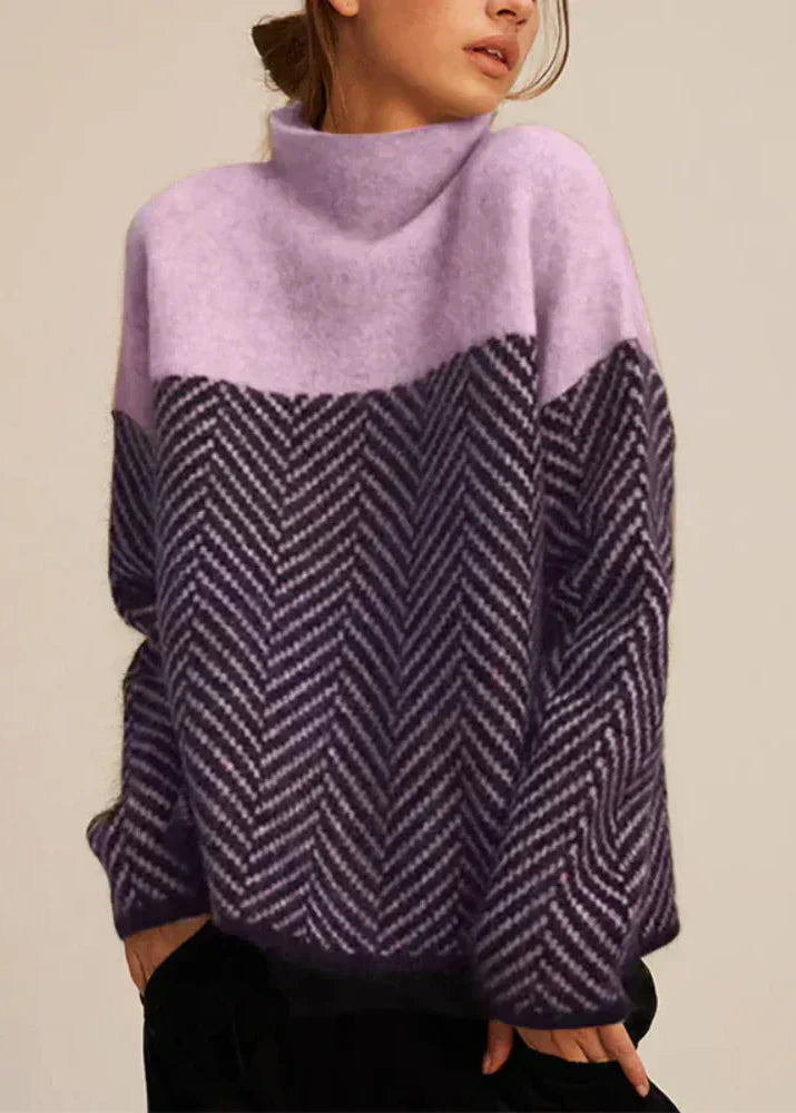 Amelisse | Chevron Turtleneck Knit Jumper