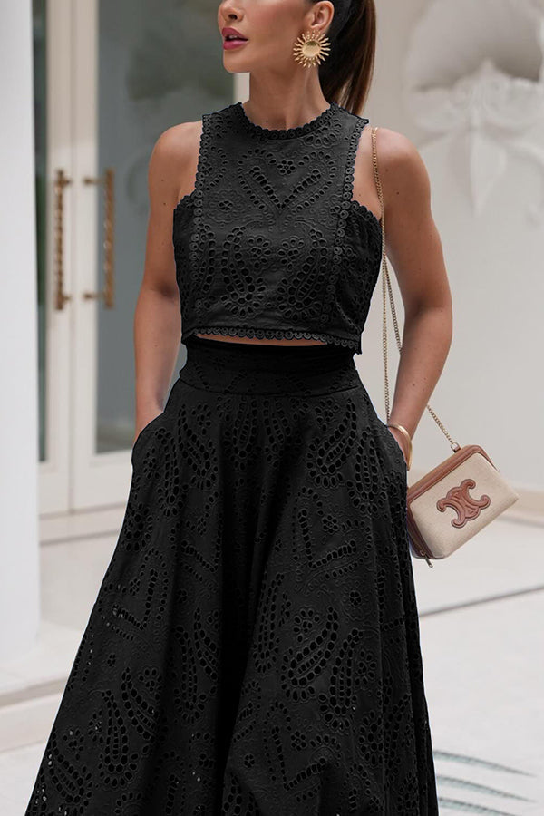 Eliana Two-Piece Set – Summer Look with Maxi Skirt & Embroidery