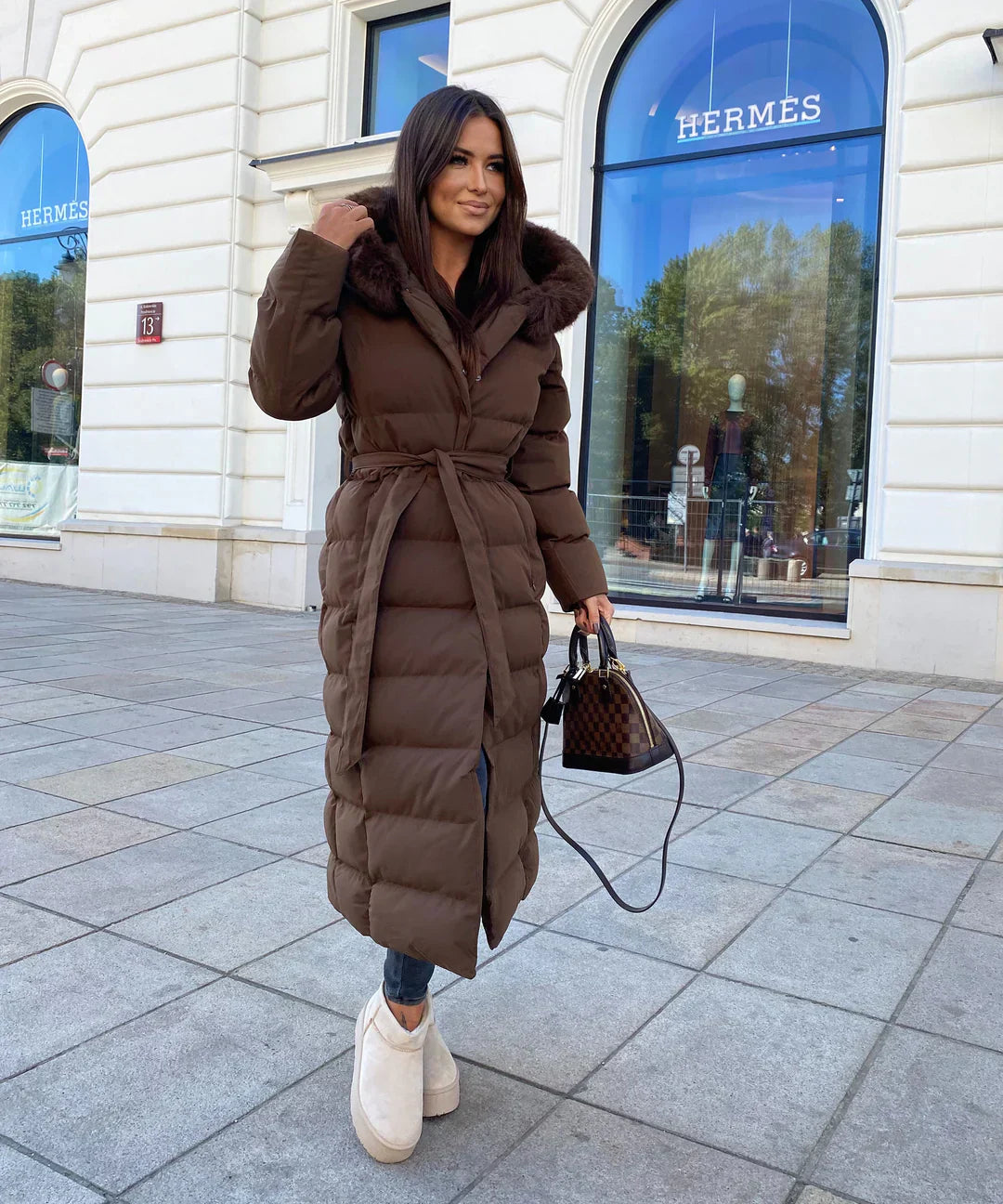 Calivane | Frosted Belted Winter Coat