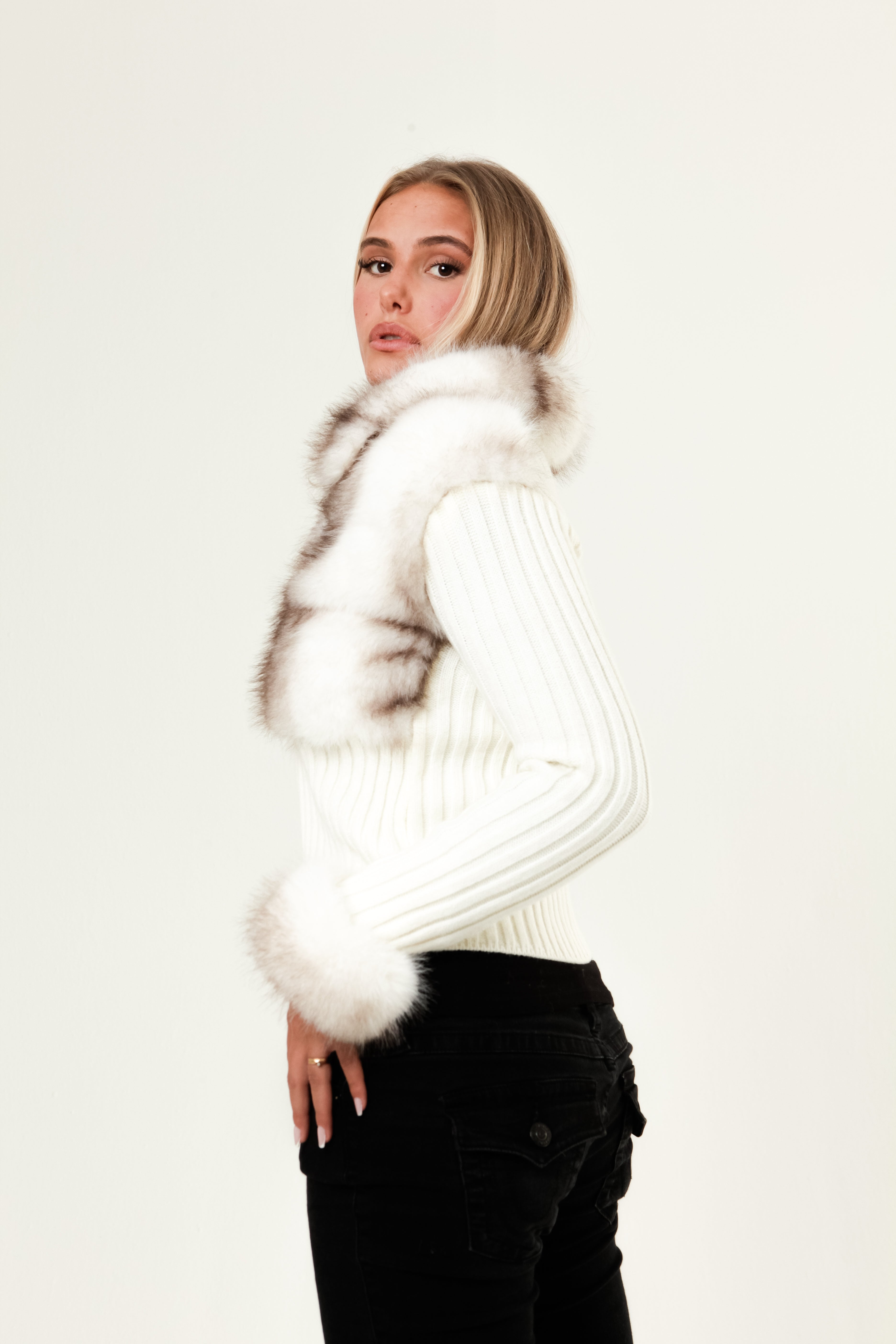 Valénne | Luxe Faux Fur Knit Cardigan