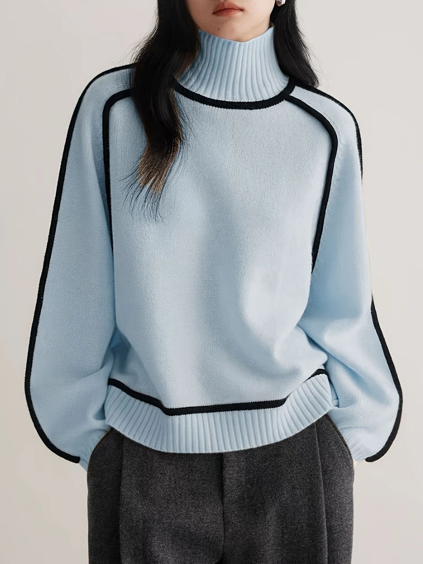 Virella | Contour Trim Turtleneck Jumper
