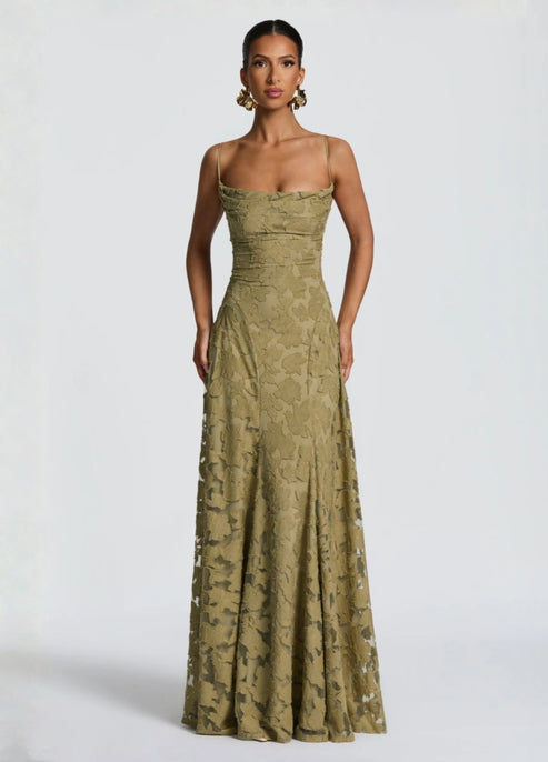 Leanne | Wine-Luxe Romantic Maxi Gown
