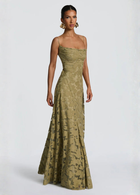 Leanne | Wine-Luxe Romantic Maxi Gown