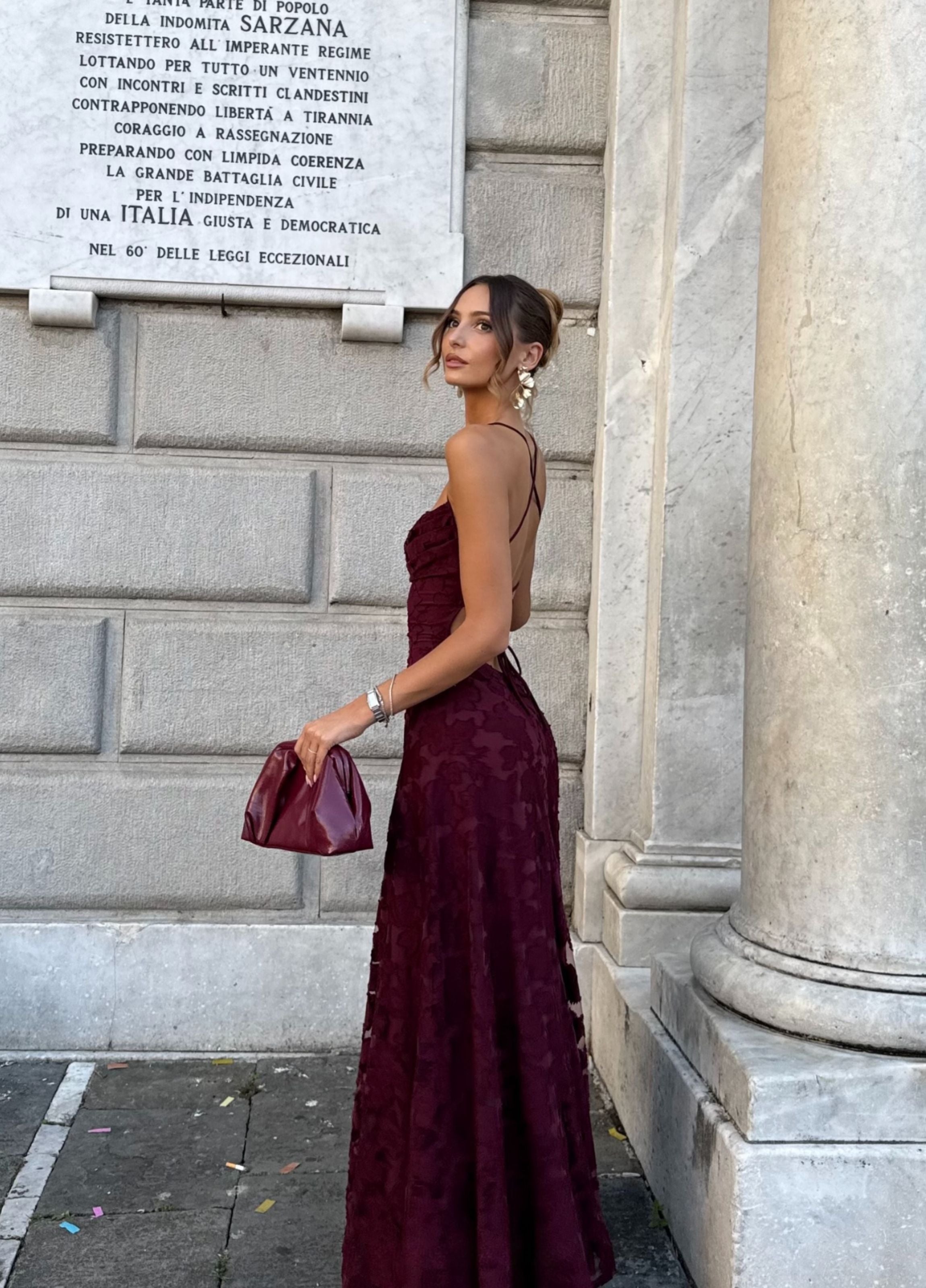 Leanne | Wine-Luxe Romantic Maxi Gown
