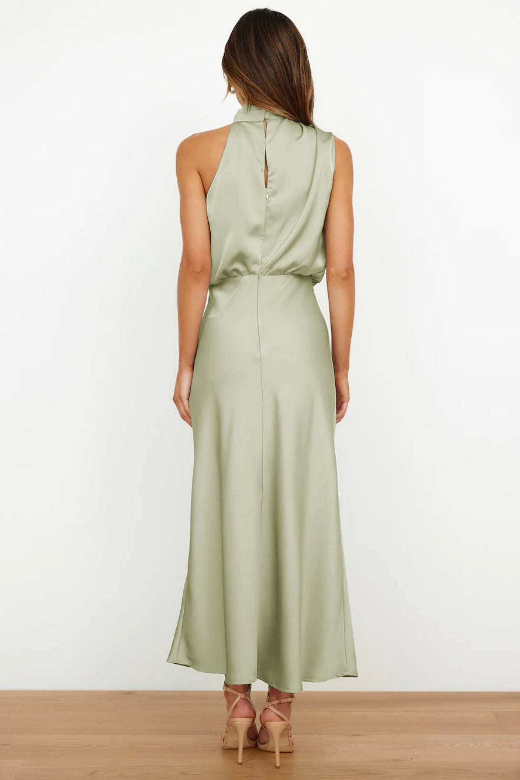 Lunara – Satin Maxi Dress with Cowl Neckline