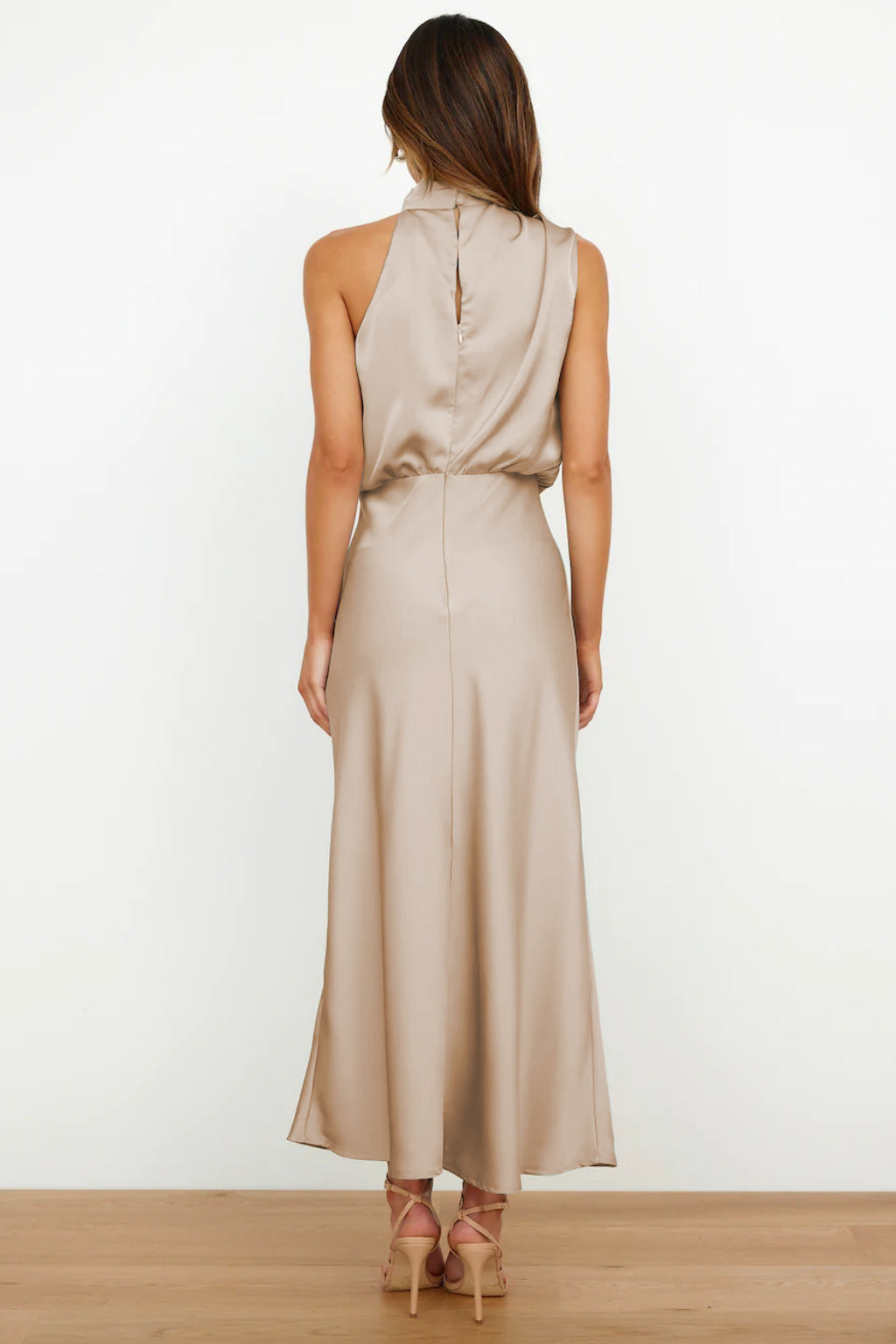 Lunara – Satin Maxi Dress with Cowl Neckline