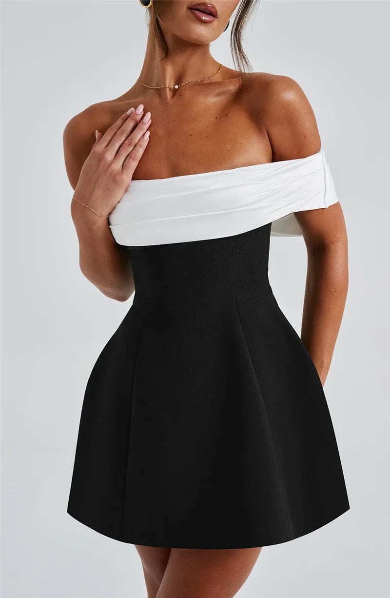 Florenza | Off-Shoulder A-Line Elegance Mini Dress