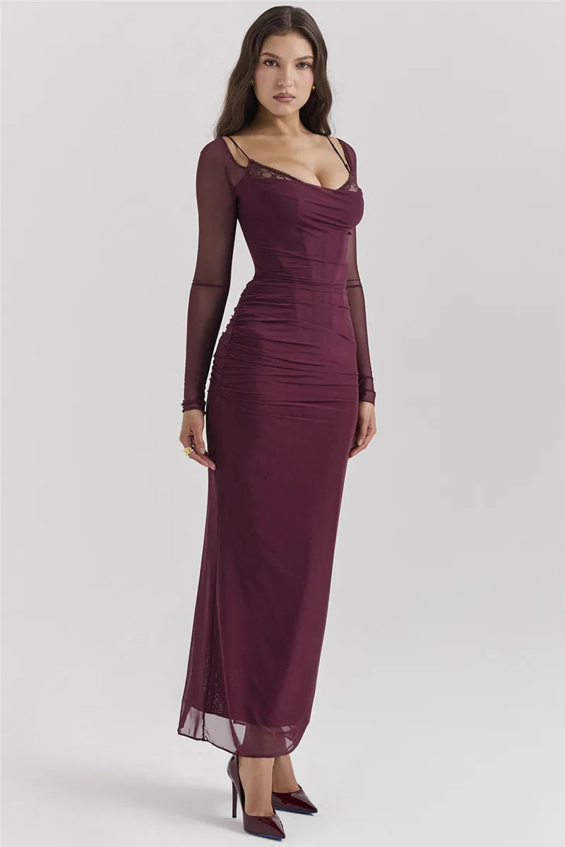 Azaria | Sheer Elegance Maxi Dress