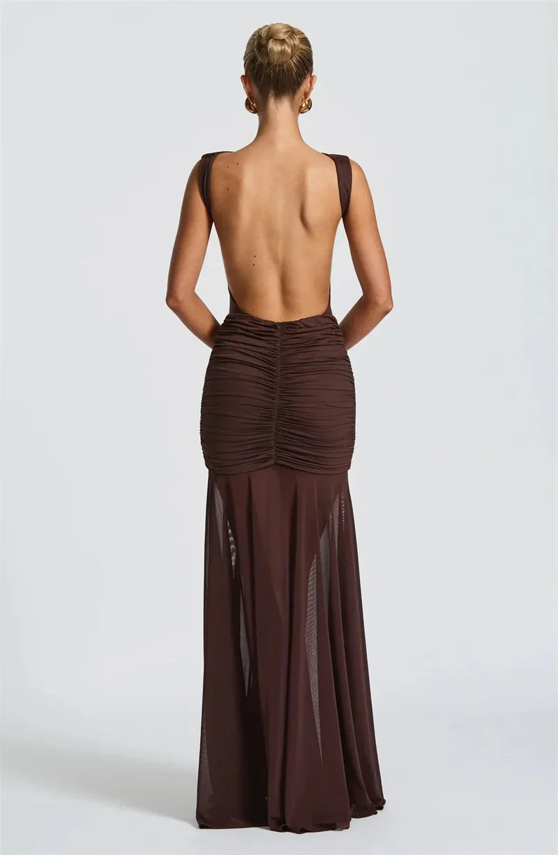 Ambrisse | Regal Ruched Maxi Gown
