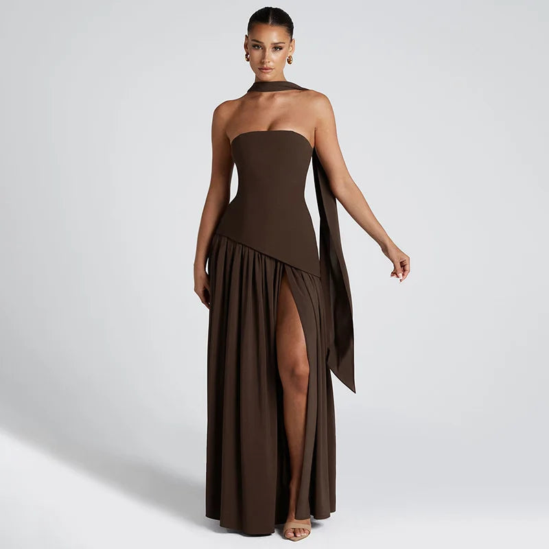 Cassienne | High-Slit Elegance Maxi Dress