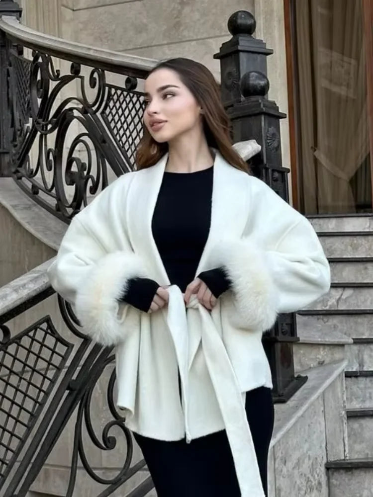 Marvessa | Luxe Faux Fur Woolen Jacket