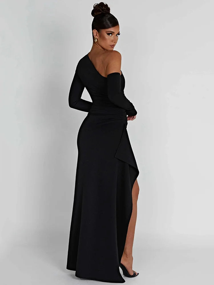 Cerenya | Asymmetric Elegance Maxi Dress