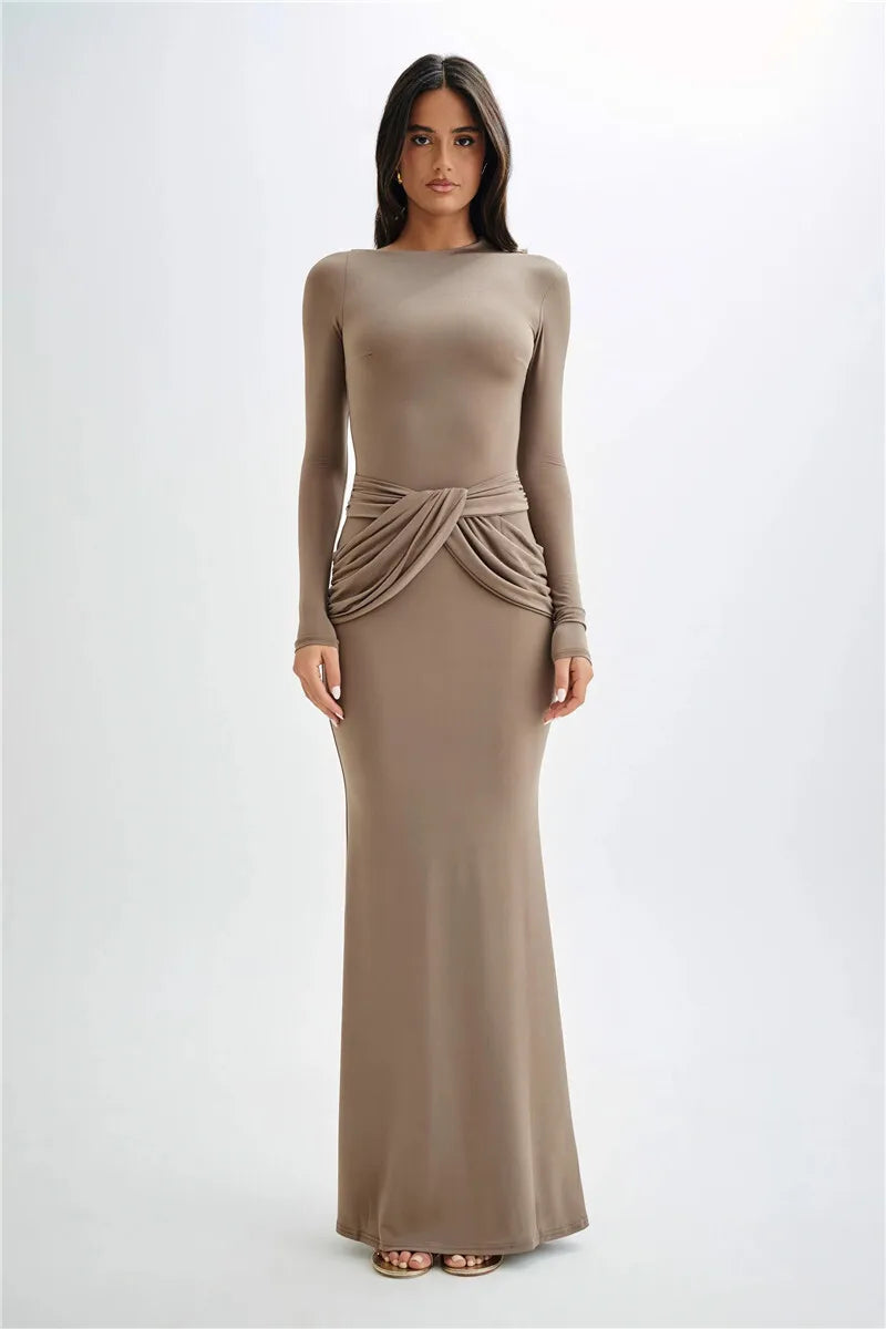Miravelle | Draped Waist Elegance Maxi Dress