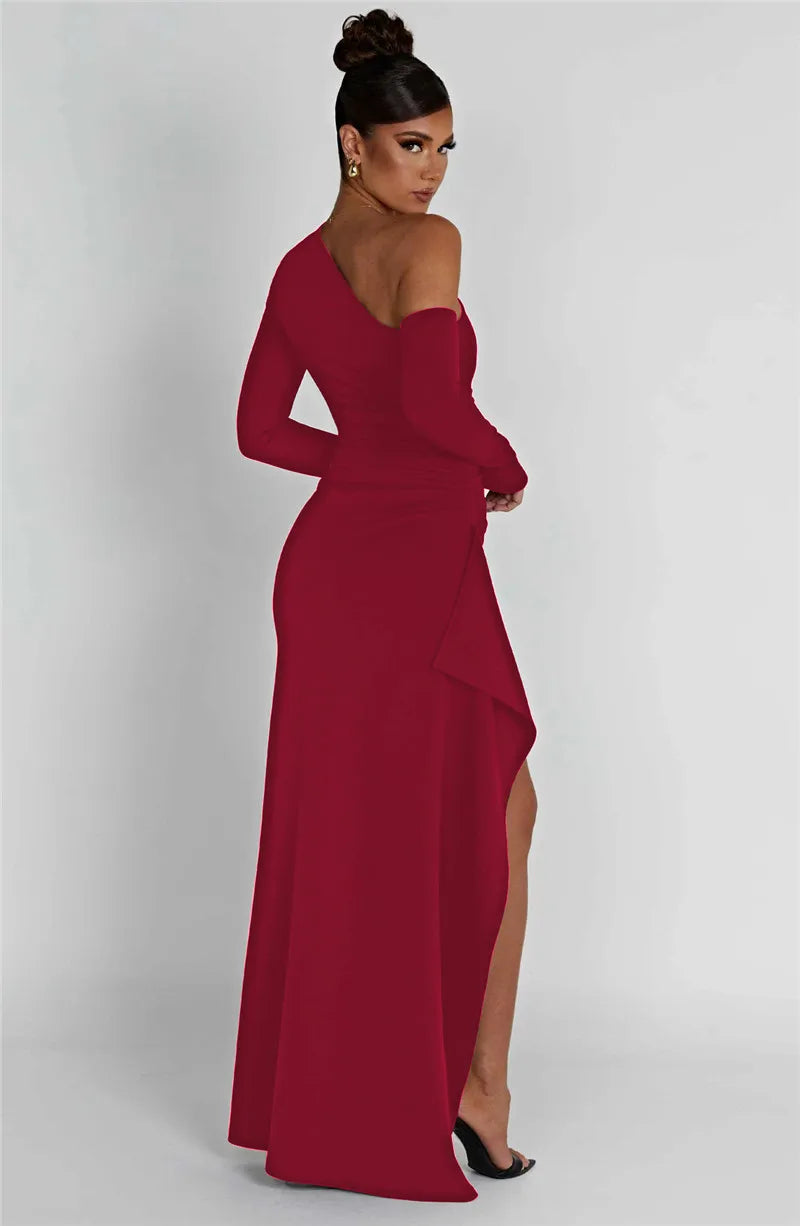 Cerenya | Asymmetric Elegance Maxi Dress