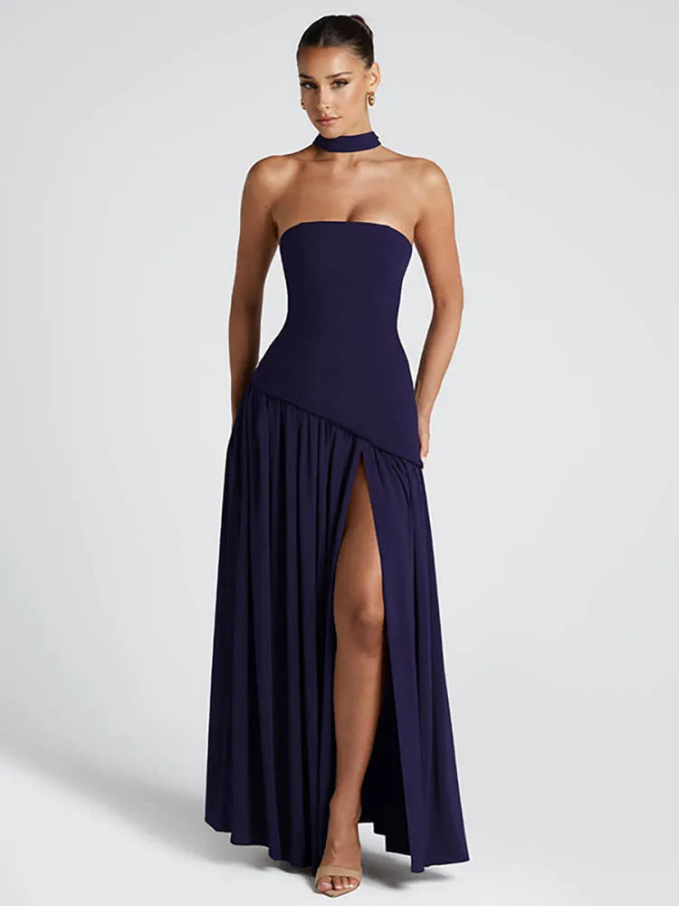Cassienne | High-Slit Elegance Maxi Dress