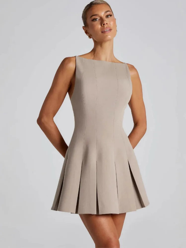 Zephina | Pleated A-Line Mini Dress