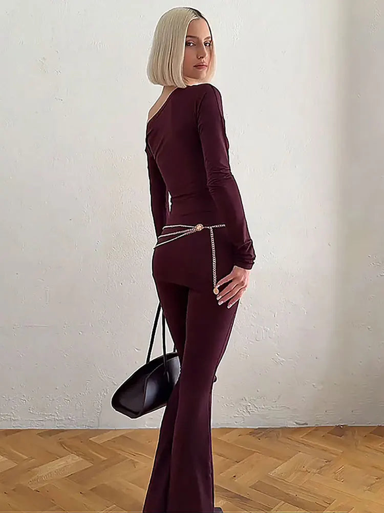 Lianora | Chic Two-Piece Flared Pant Set