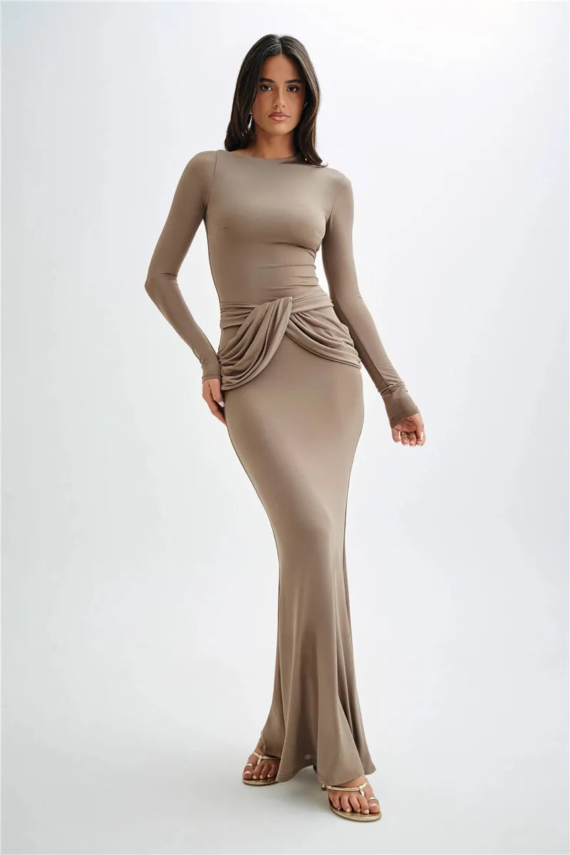 Miravelle | Draped Waist Elegance Maxi Dress