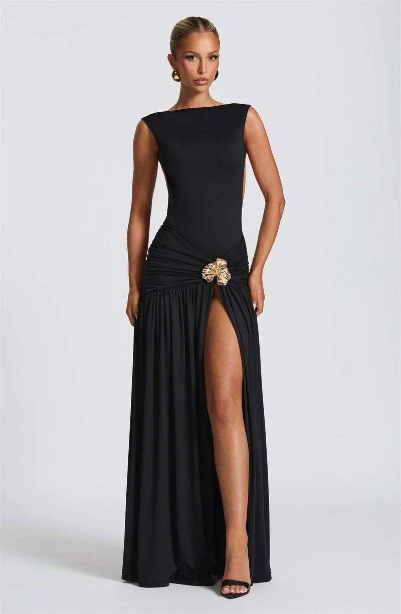 Ambrisse | Regal Ruched Maxi Gown