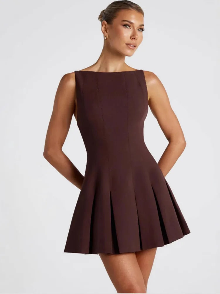 Zephina | Pleated A-Line Mini Dress