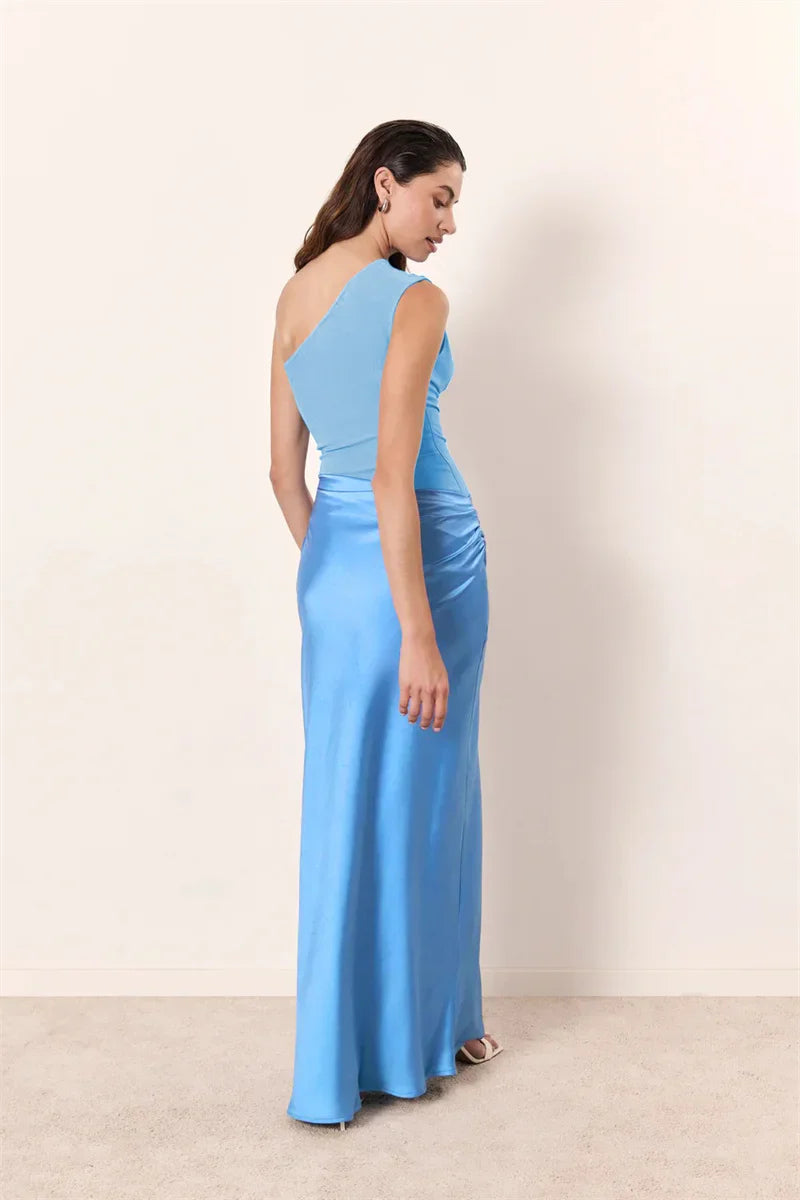 Coraline | Satin One-Shoulder Maxi Dress