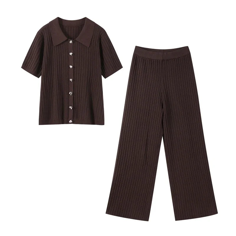 Lyselle | Chic Knit Cardigan & Trousers Set