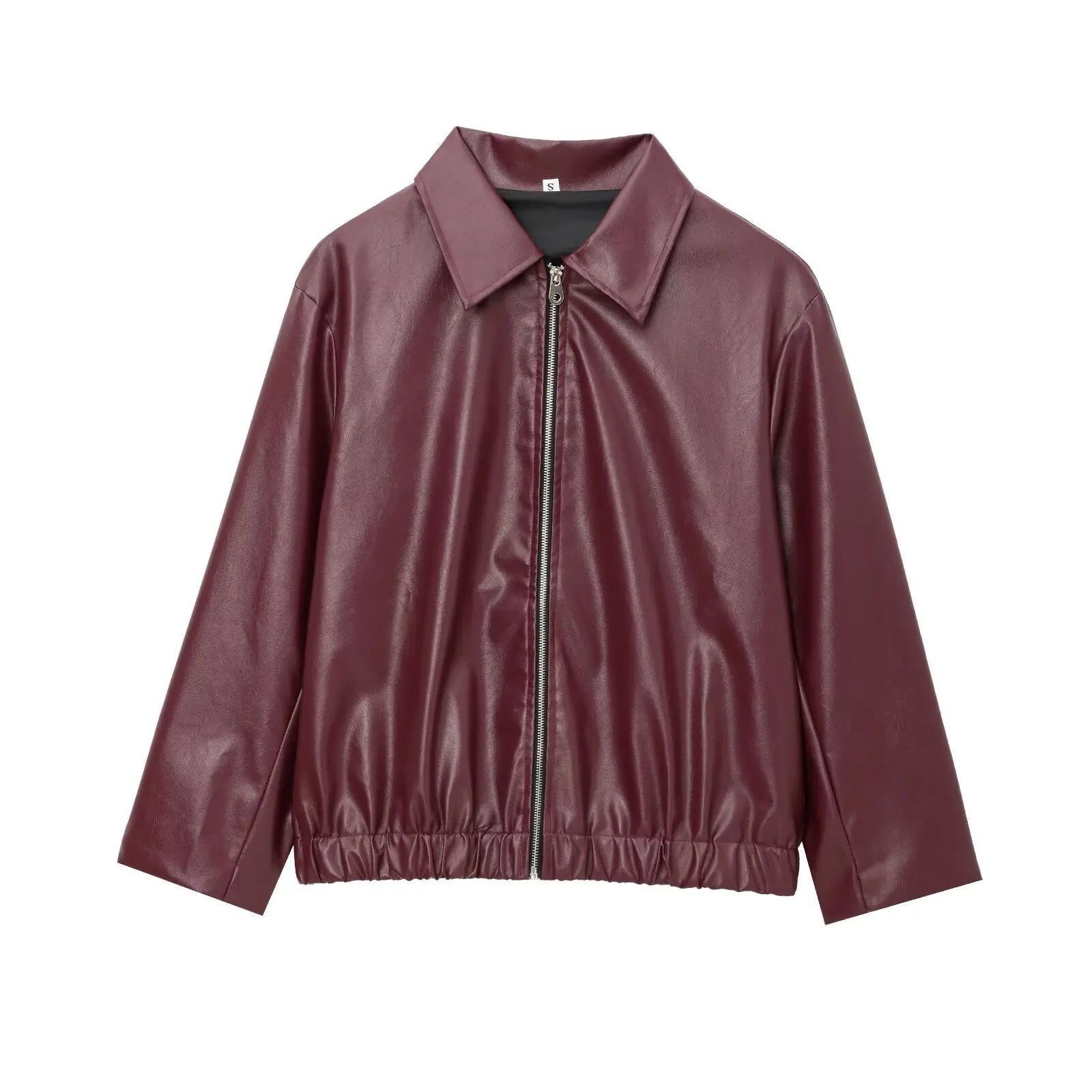 Solandra | Luxe Wine Faux Leather Jacket