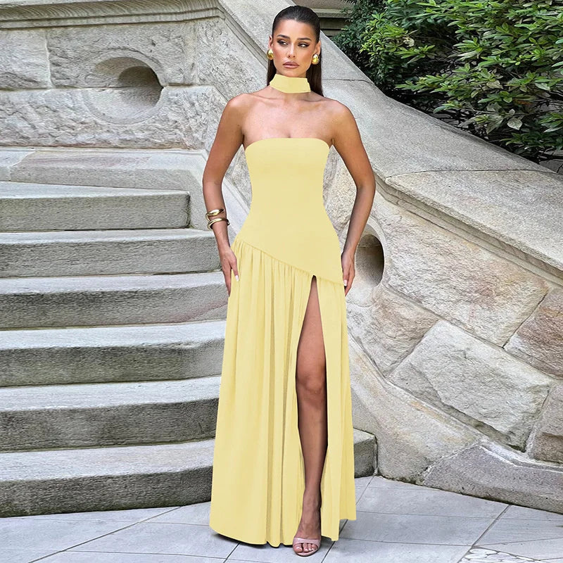 Cassienne | High-Slit Elegance Maxi Dress