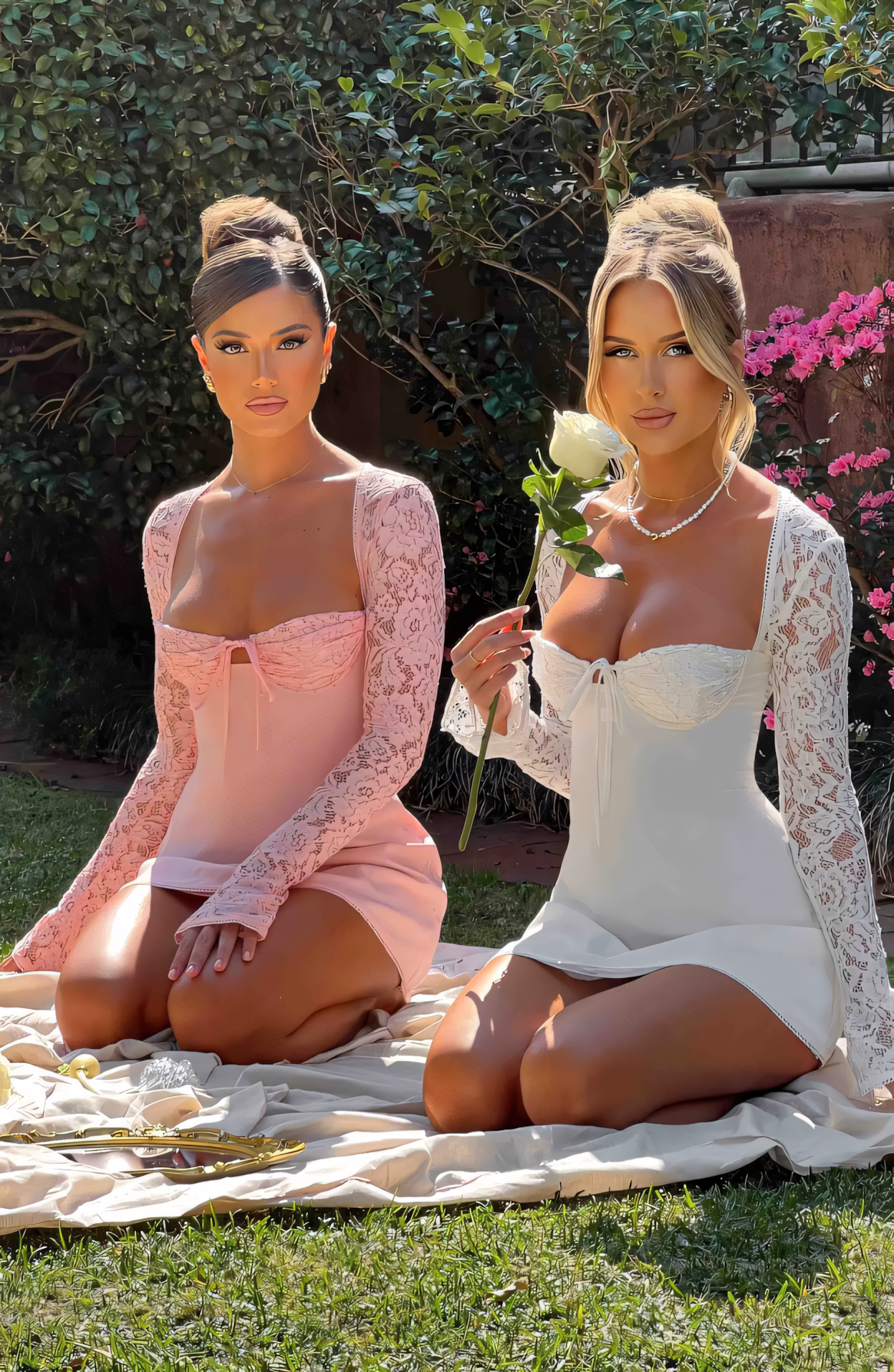 Estavelle | Lace Long-Sleeve Mini Dress