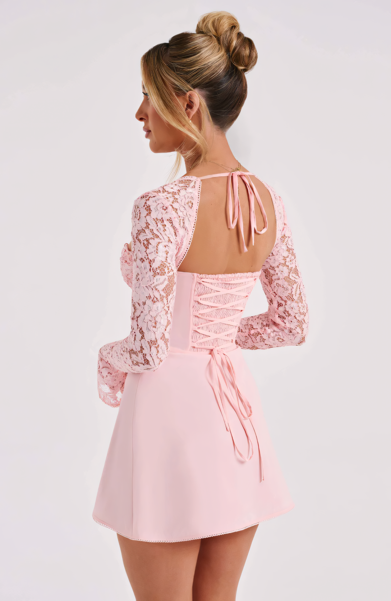 Estavelle | Lace Long-Sleeve Mini Dress