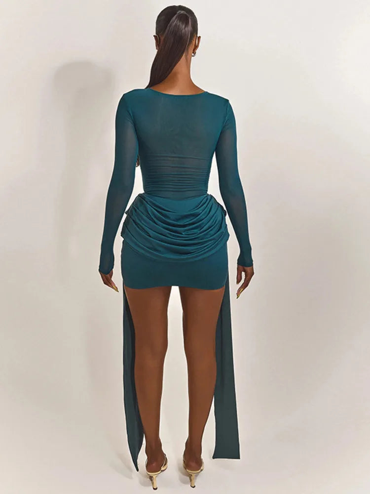 Seliora | Sheer Elegance Mini Dress