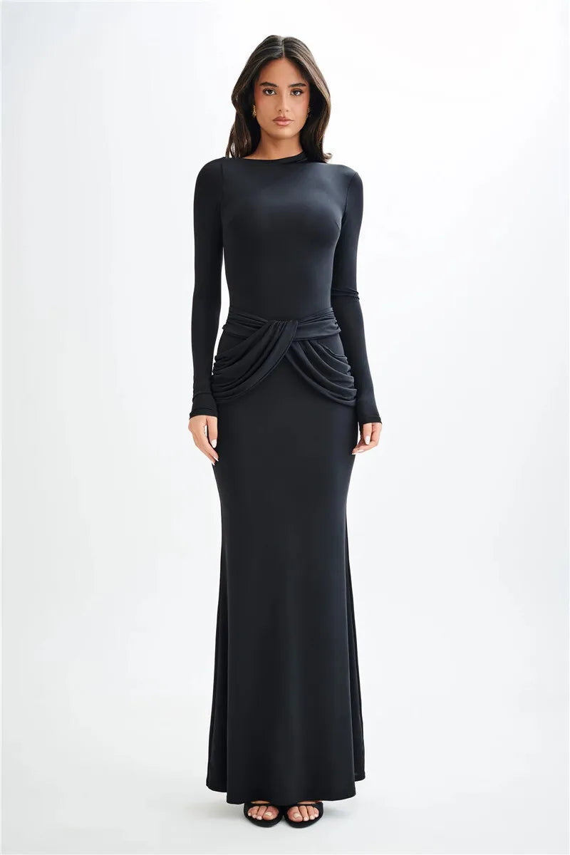 Miravelle | Draped Waist Elegance Maxi Dress