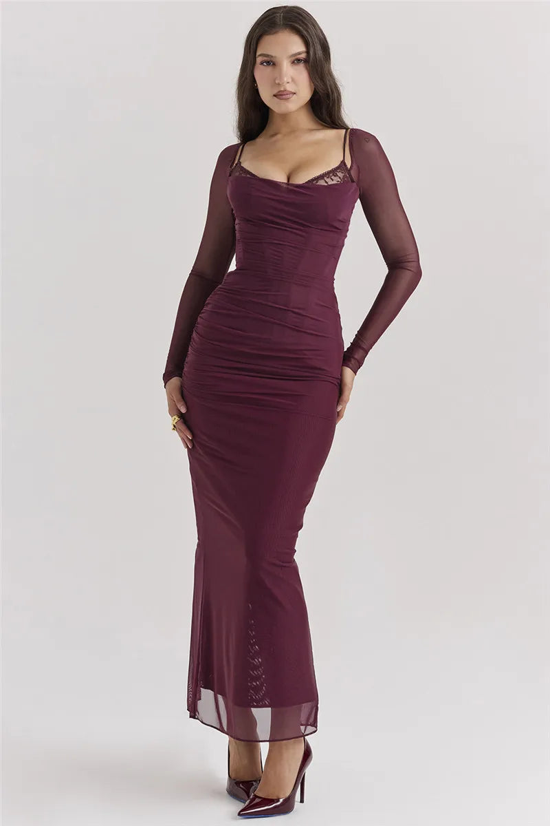 Azaria | Sheer Elegance Maxi Dress
