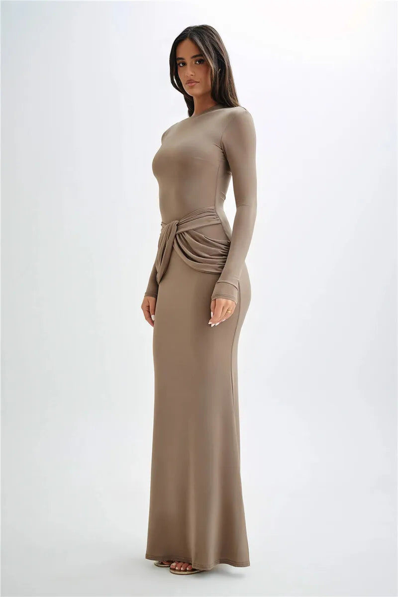 Miravelle | Draped Waist Elegance Maxi Dress