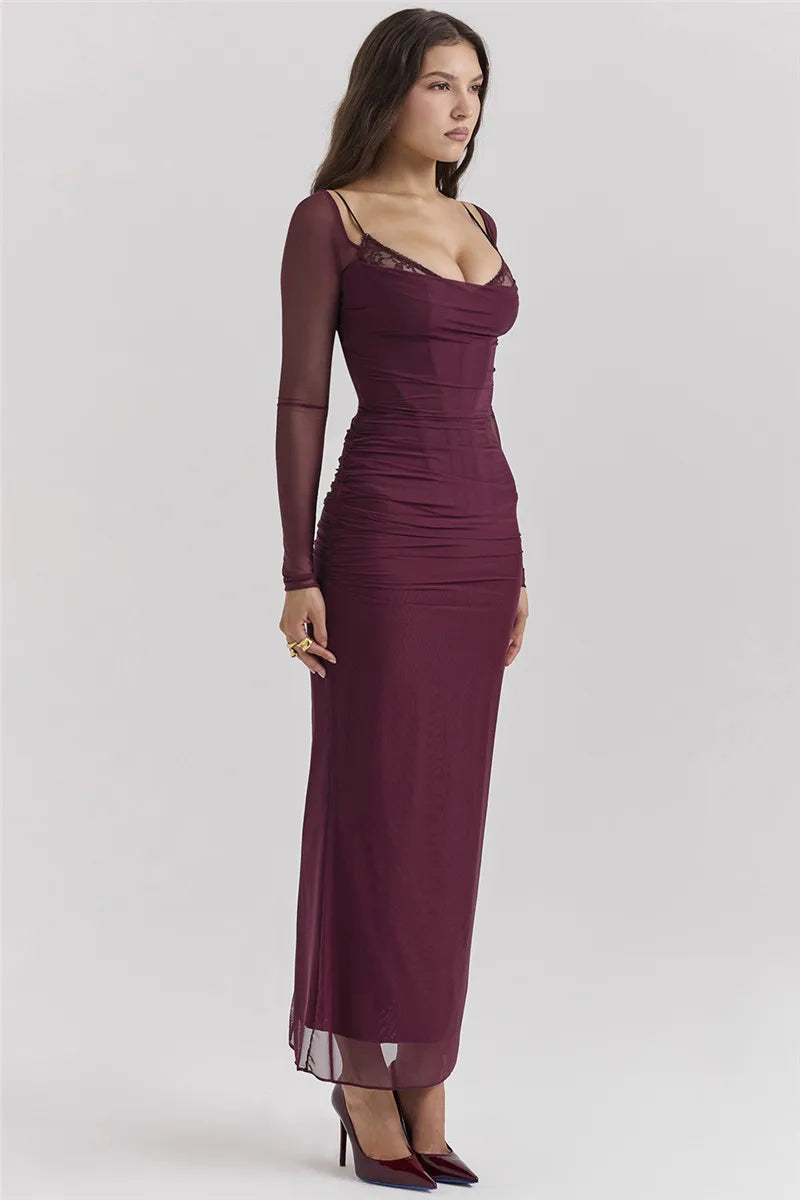 Azaria | Sheer Elegance Maxi Dress