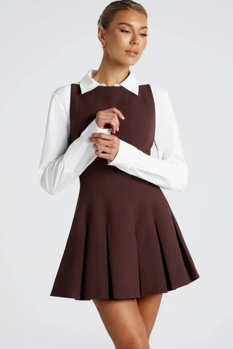 Zephina | Pleated A-Line Mini Dress