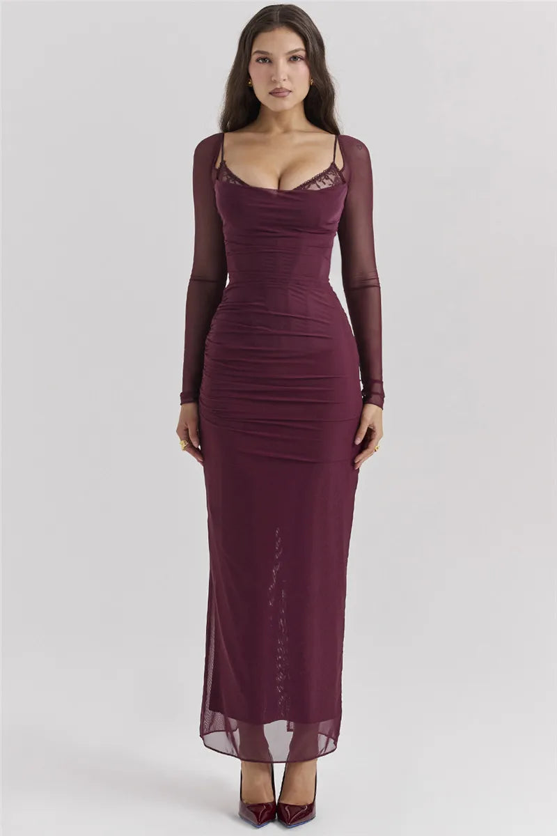 Azaria | Sheer Elegance Maxi Dress