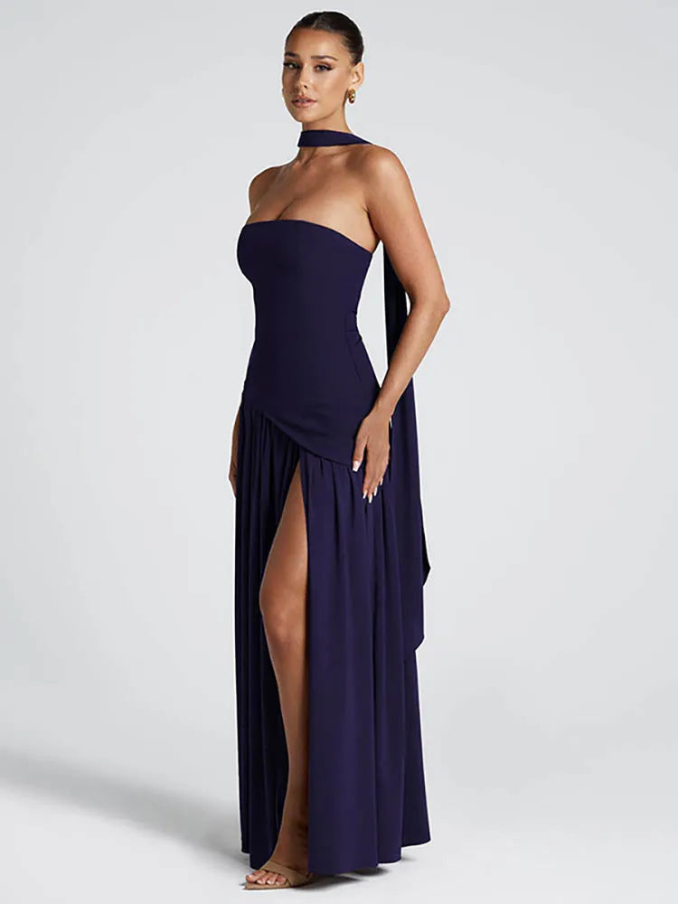 Cassienne | High-Slit Elegance Maxi Dress