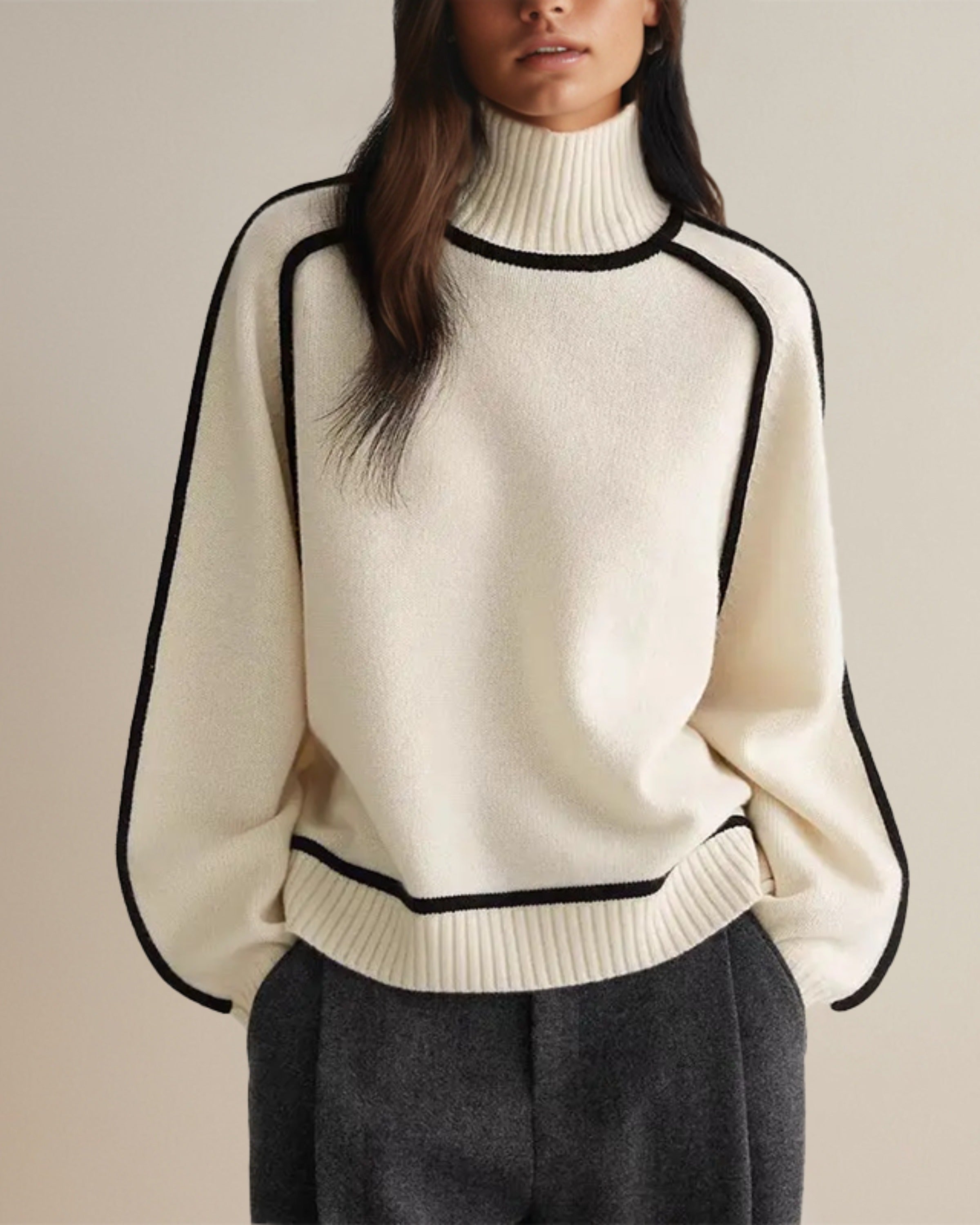 Virella | Contour Trim Turtleneck Jumper