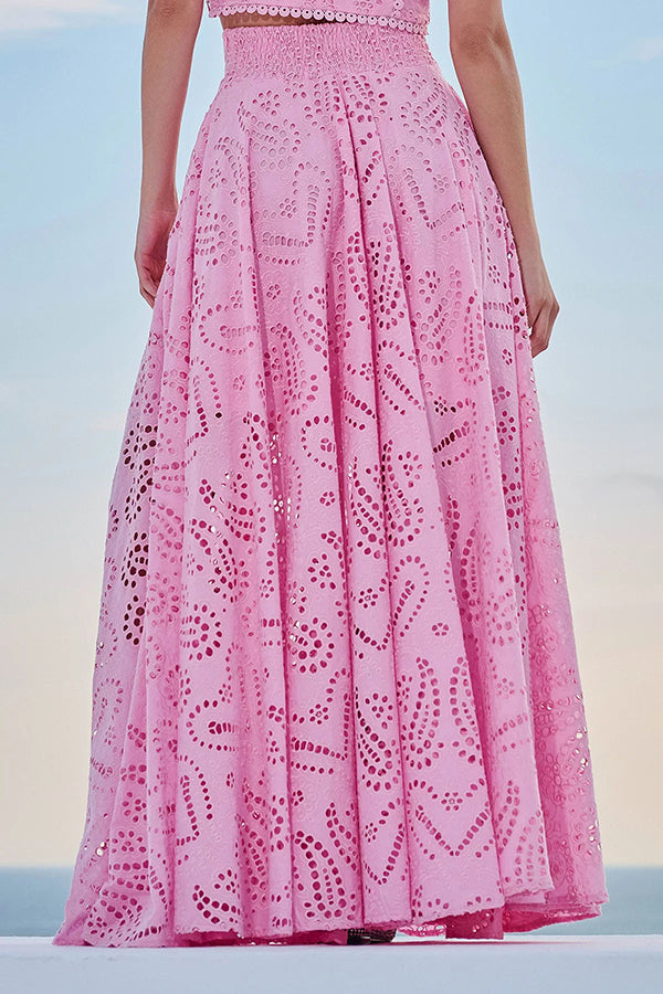 Eliana Two-Piece Set – Summer Look with Maxi Skirt & Embroidery