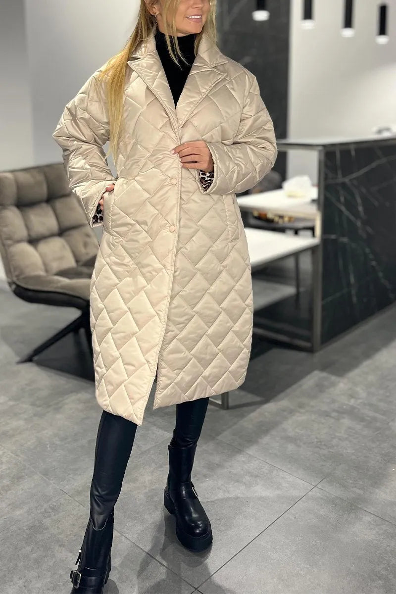 Loréna | Quilted Leopard-Lined Coat