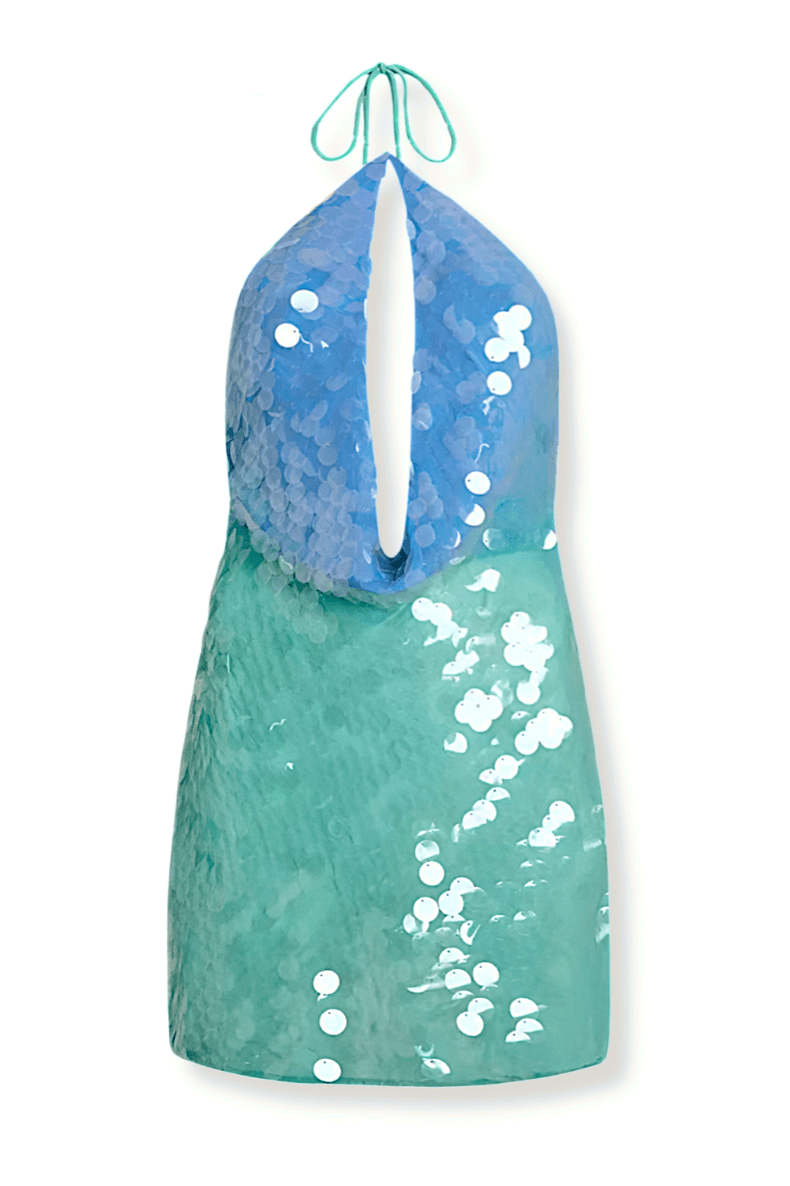 Sapphire Tide Mini Dress